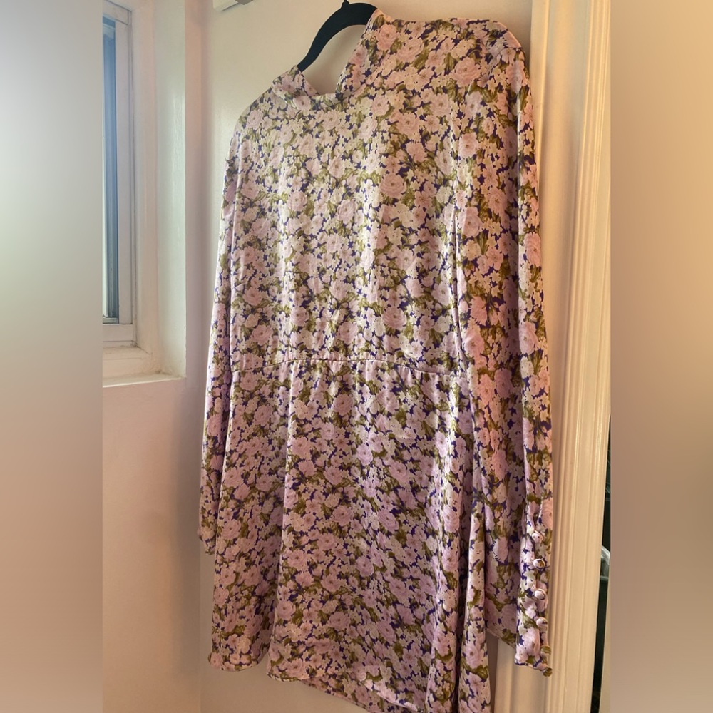 Zara Satin Floral Mini Dress
